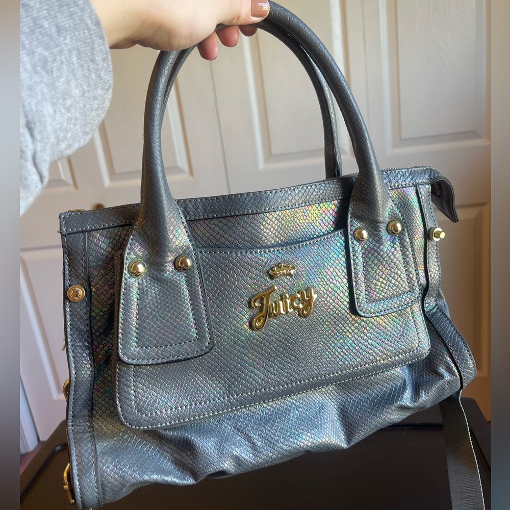 Juicy Couture gray shimmer scale purse
